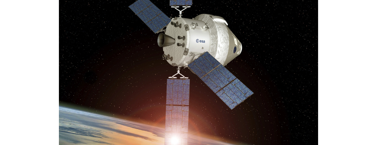 A computer rendering of the Orion spacecraft with Airbus-produced European Service Module (ESM) 