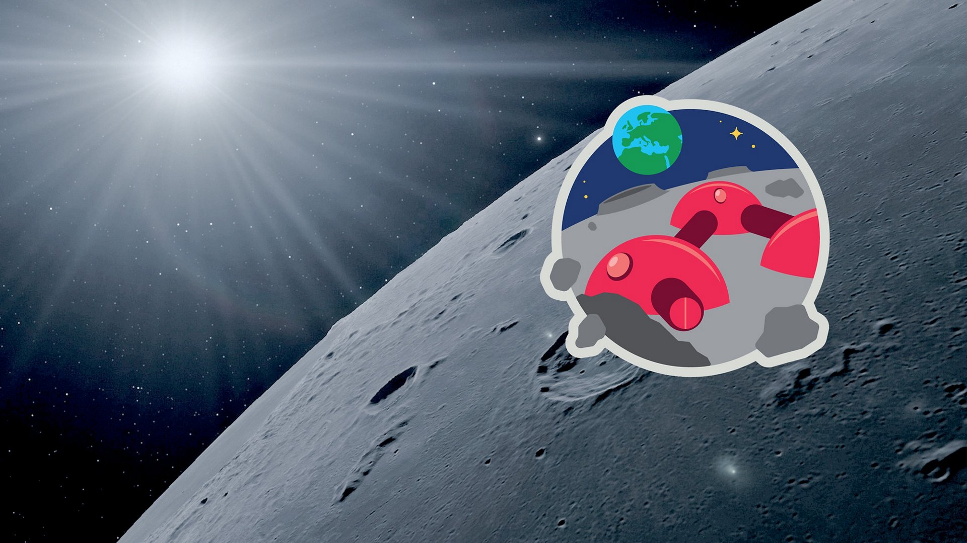 月球营地挑战标志在月球表面