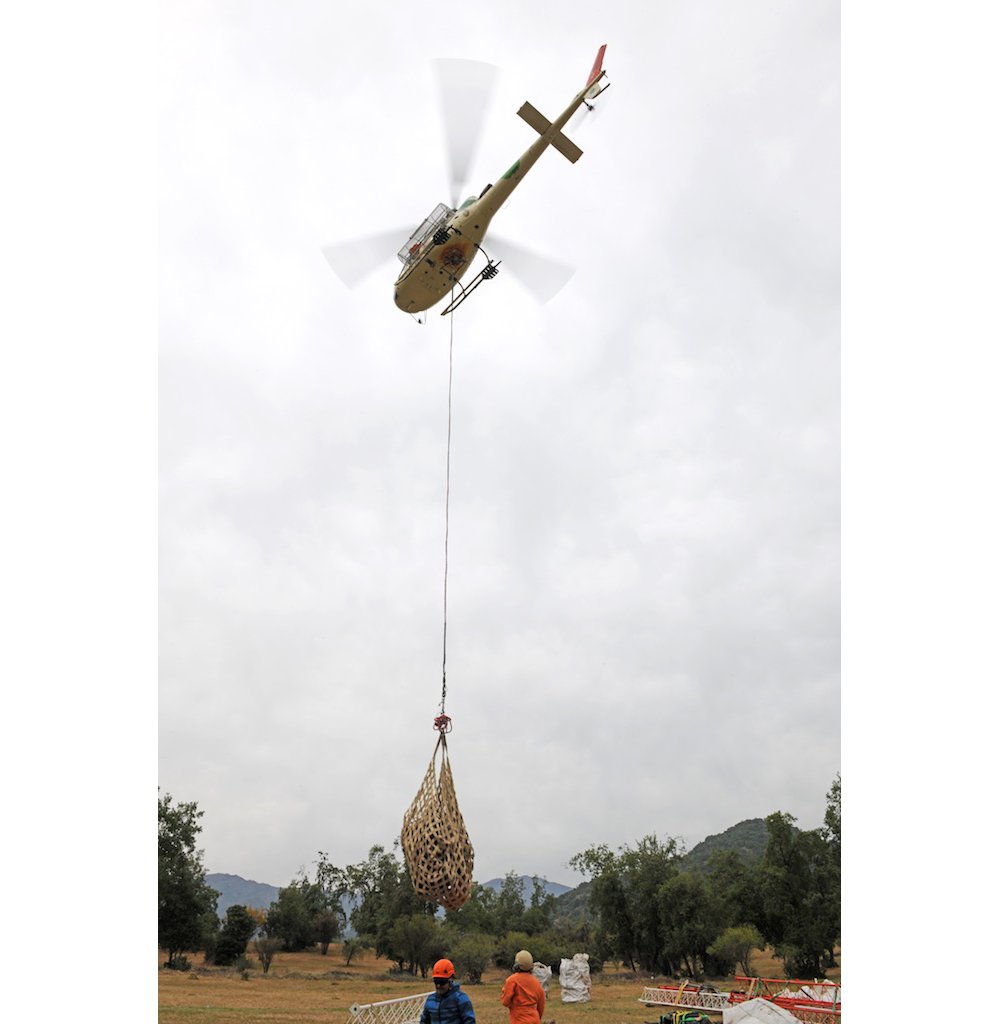 An Airbus H215 helicopter supports relief efforts following a major earthquake that struck Chile in 2010. 