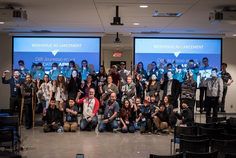 Launch of the second edition of the Airbus Foundation Flying Challenge in Mirabel, QC (2020).