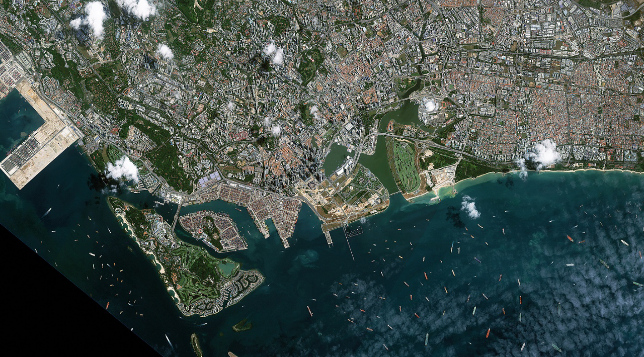 Image of the Singapore area, taken by the Airbus-built KazEOSat-1 satellite. 