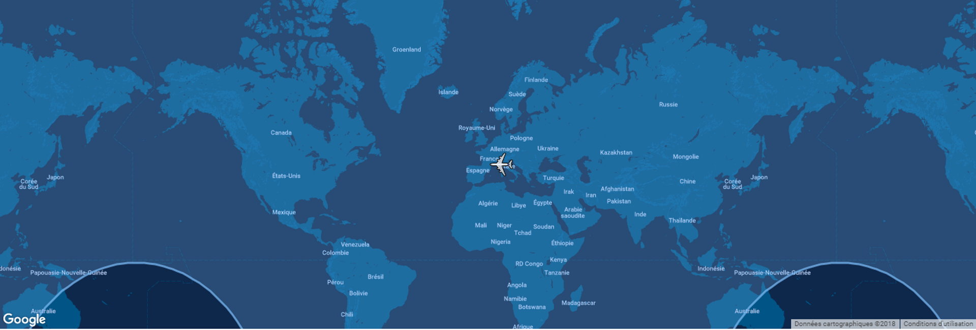 This diagram shows the typical range for Airbus’ A330-800 commercial aircraft overlaid on a global map.