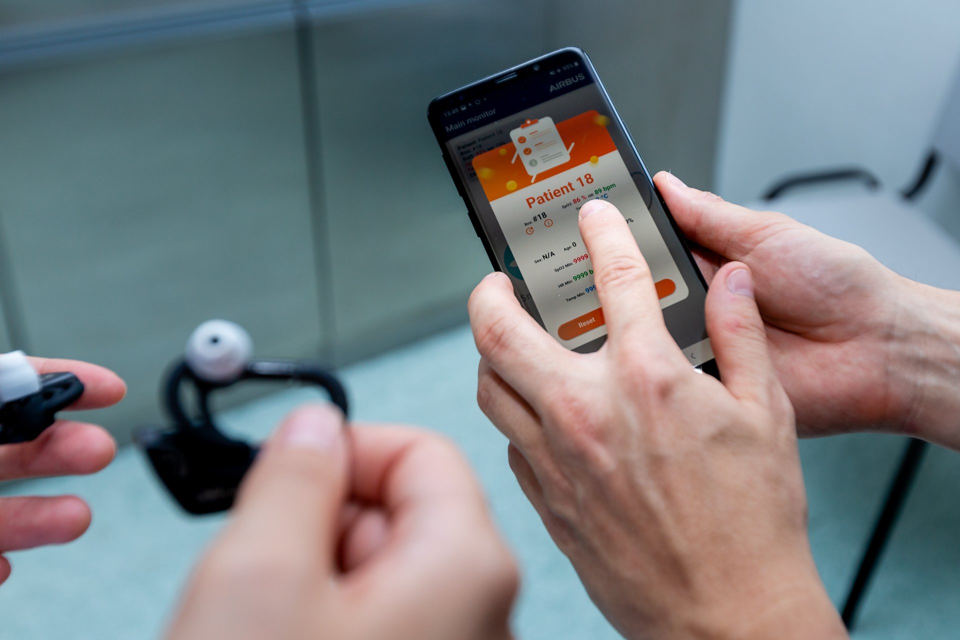 The Smart Flying Hospital health monitoring system’s app relieves the burden on medical personnel.