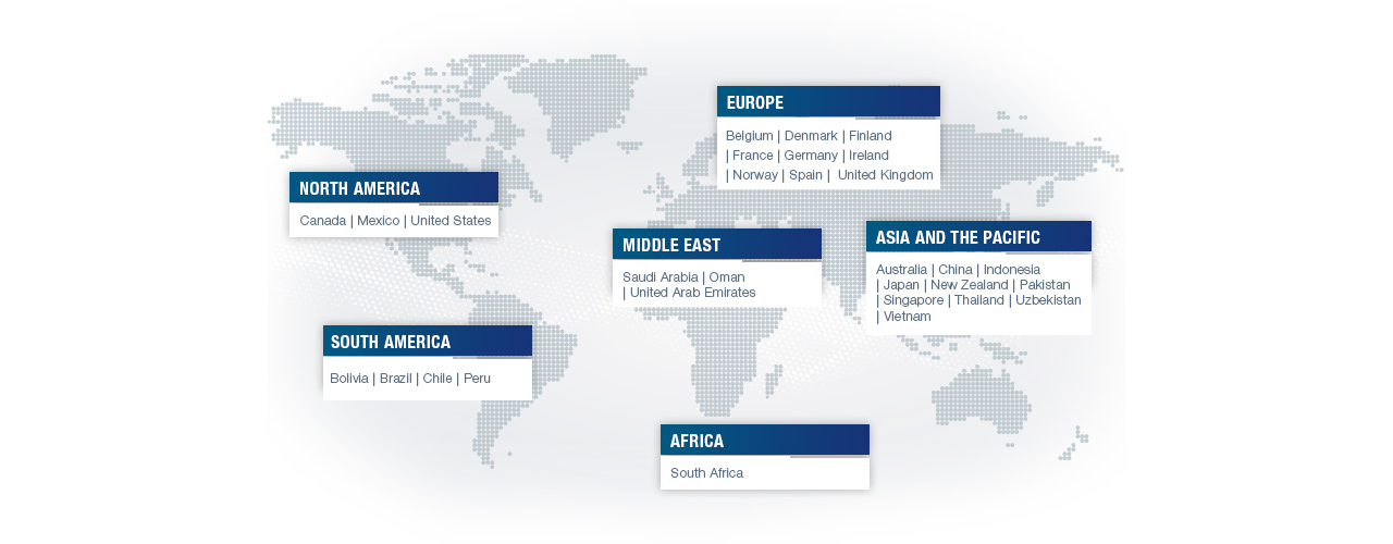 An infographic listing Airbus Helicopters International Services’ operations around the world.  