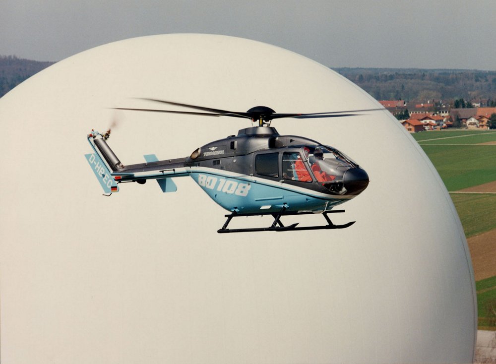 The Bo 108 helicopter demonstrated key capabilities during its 1985 first flight.  