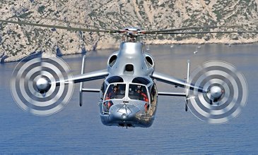  X3 demonstrator in flight above Cassis