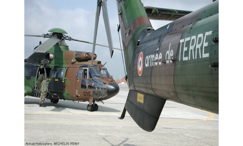A view of two Airbus Helicopters’ rotorcraft delivered to the French Armed Forces. 
