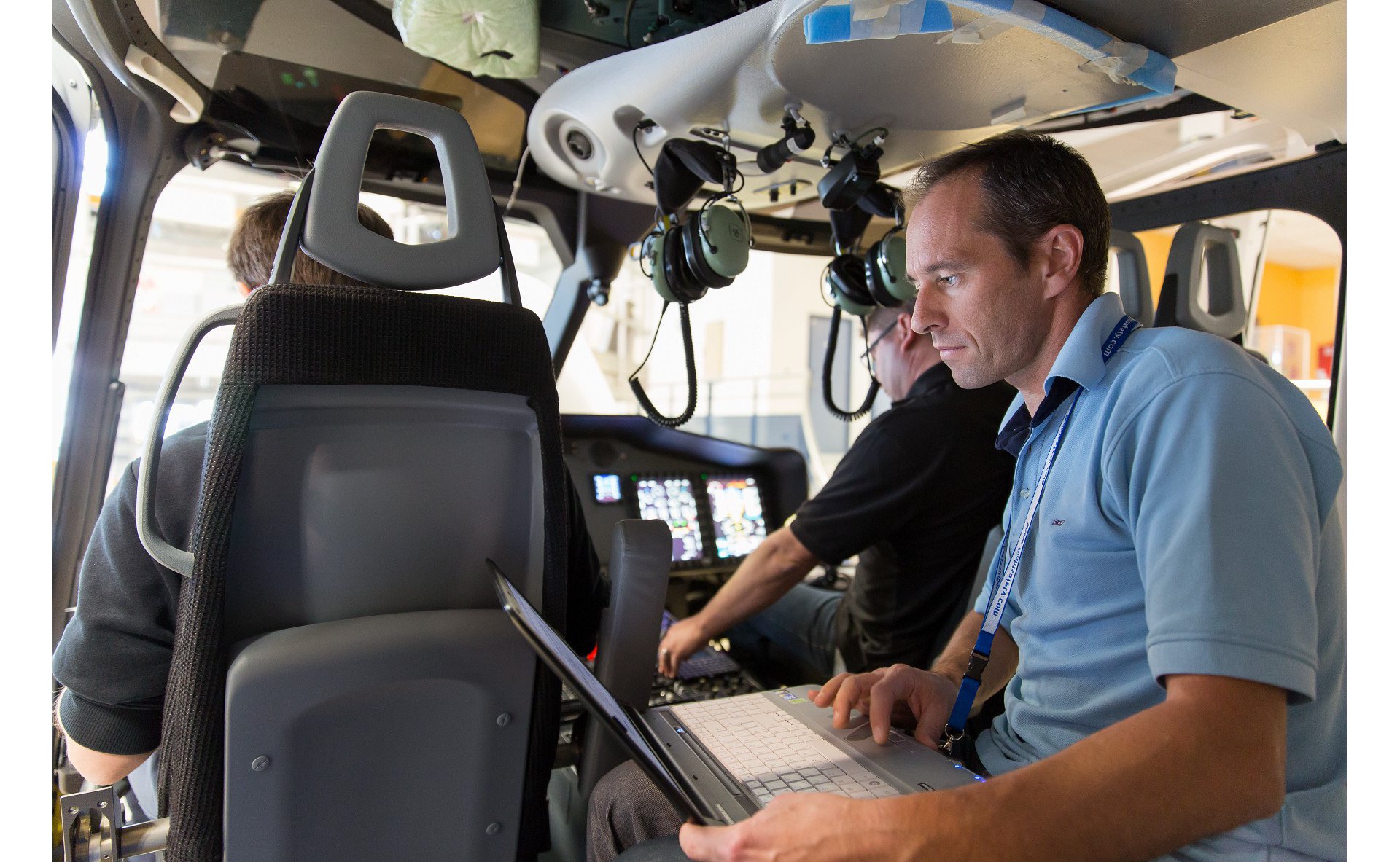 A customer participates in a training course at Airbus Helicopters Training Services in Marignane, France.