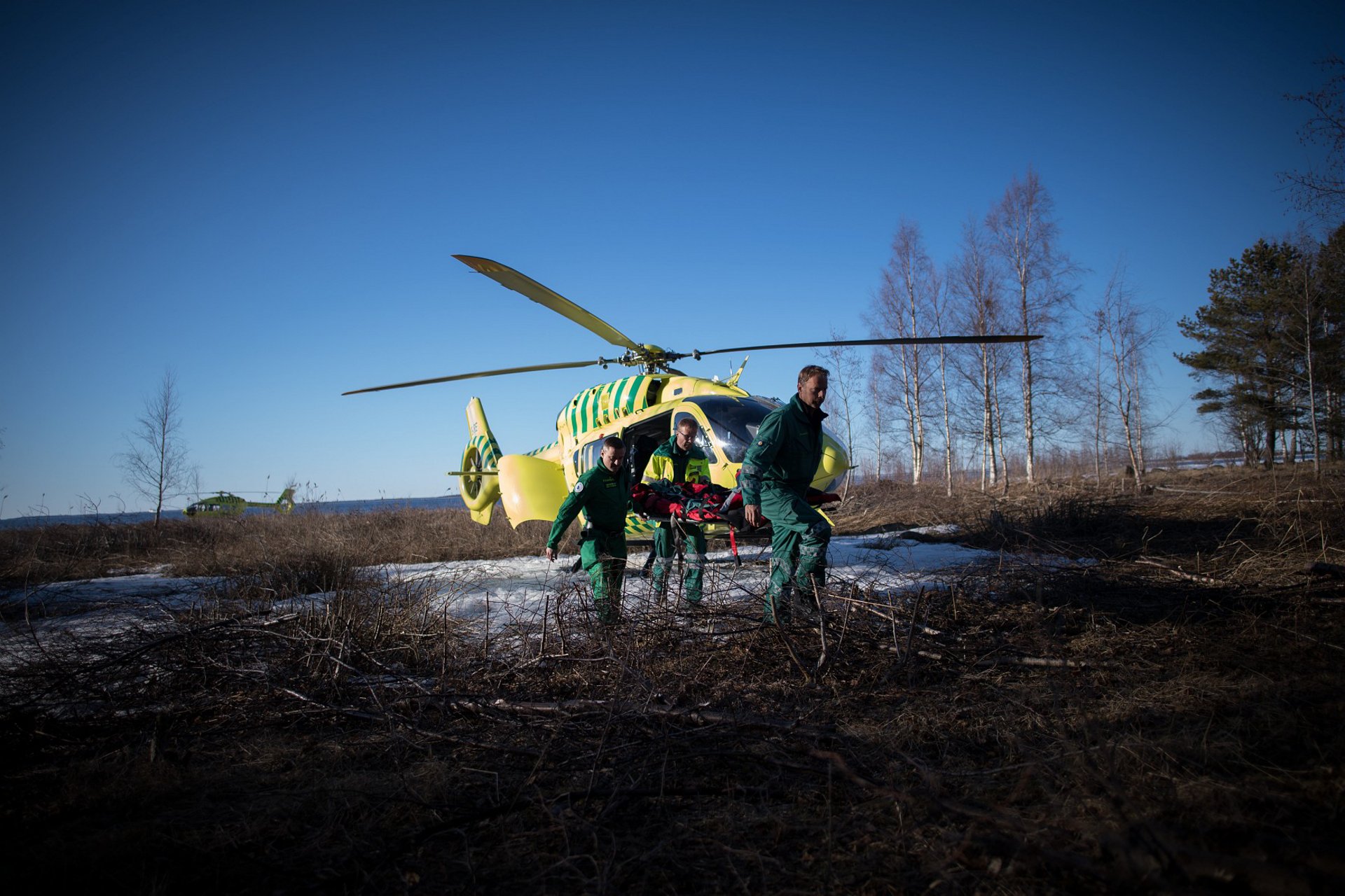 FINHEMS performs an EMS mission in 2017 with the H145
