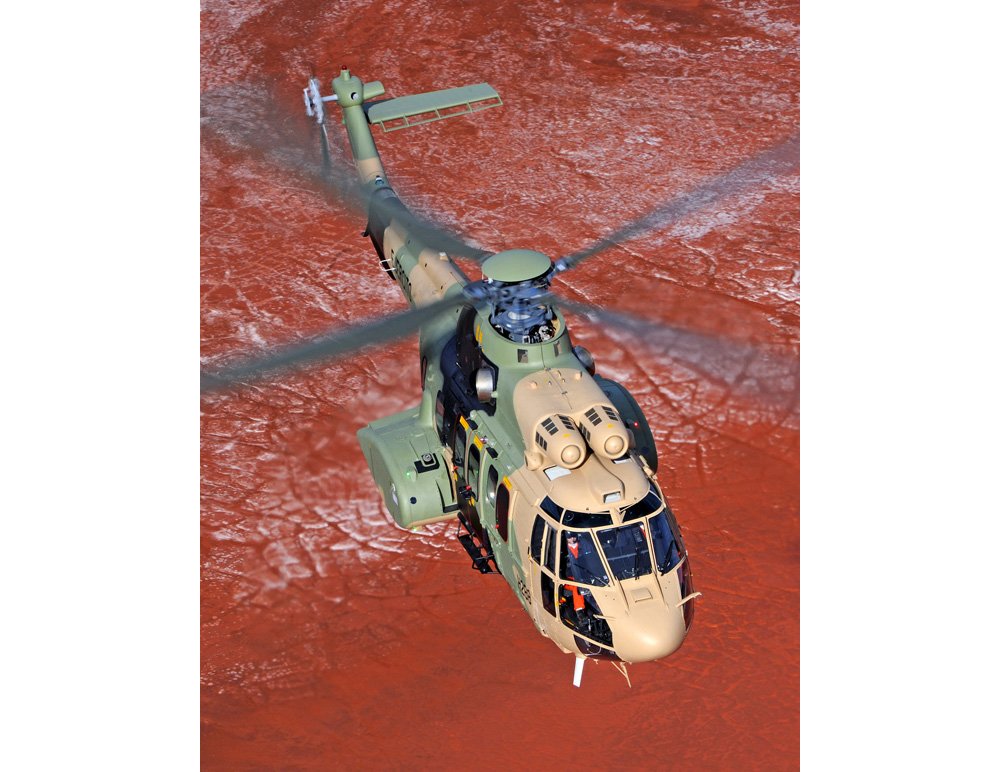 空中客车H215M军用直升机俯视图。乐动体育app靠谱吗