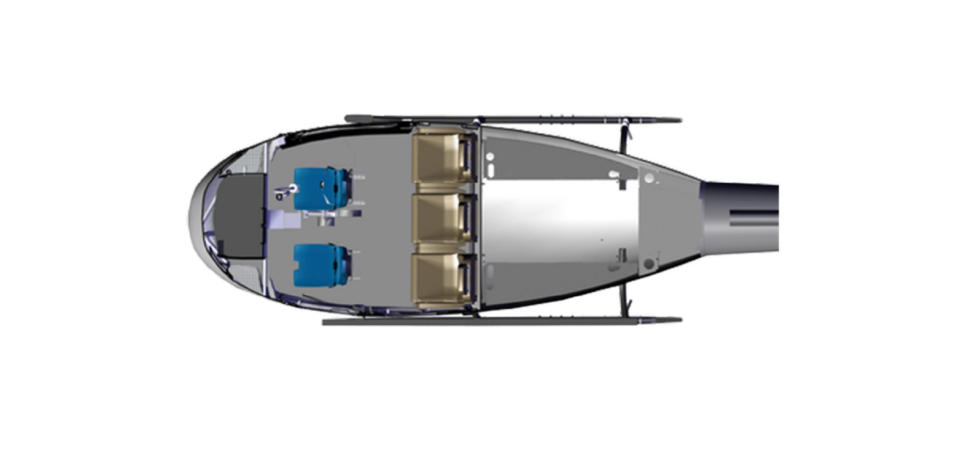 A four-passenger cabin configuration for Airbus’ H125 helicopter, ideal for private and business aviation