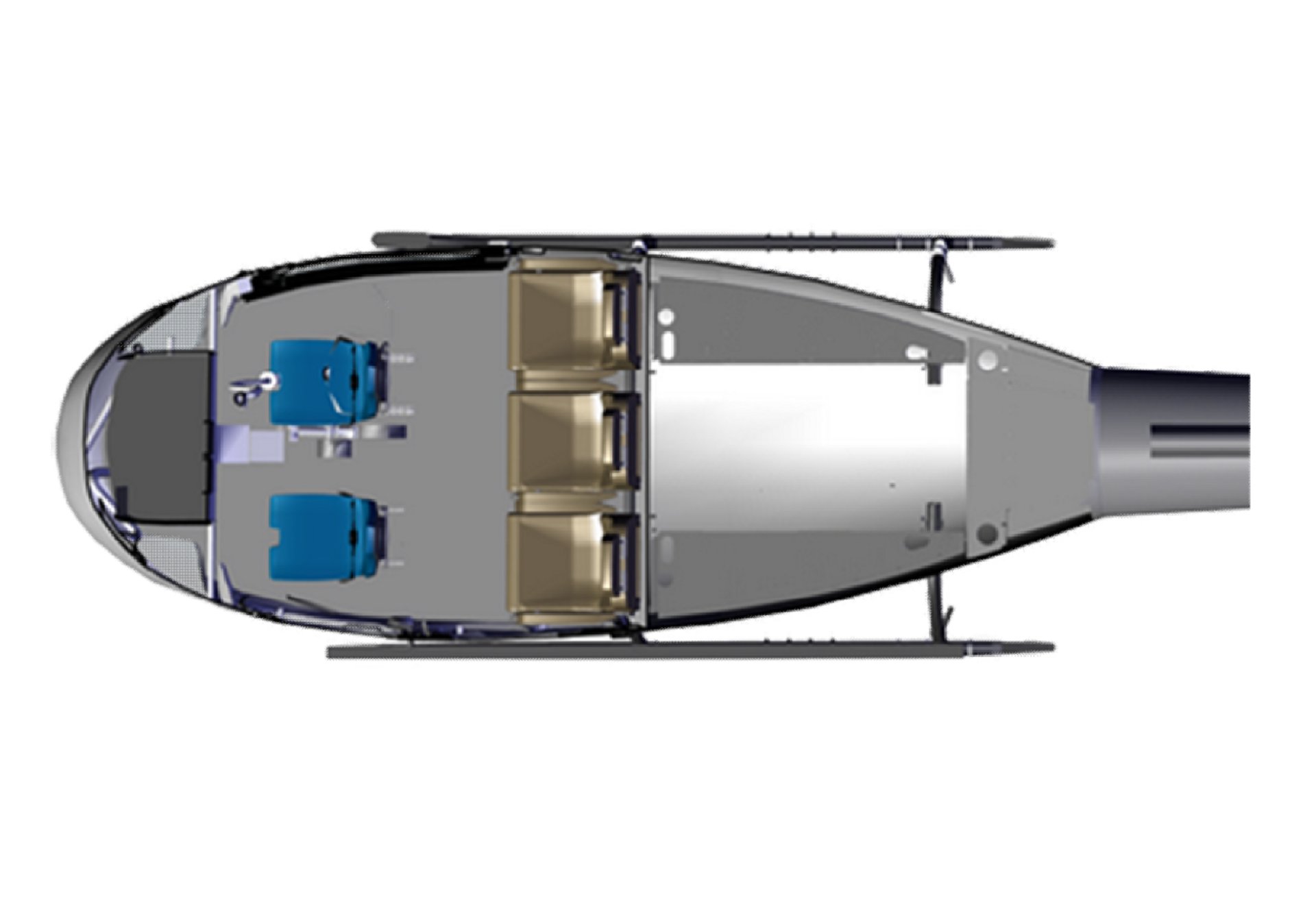A four-passenger cabin configuration for Airbus’ H125 helicopter, ideal for private and business aviation
