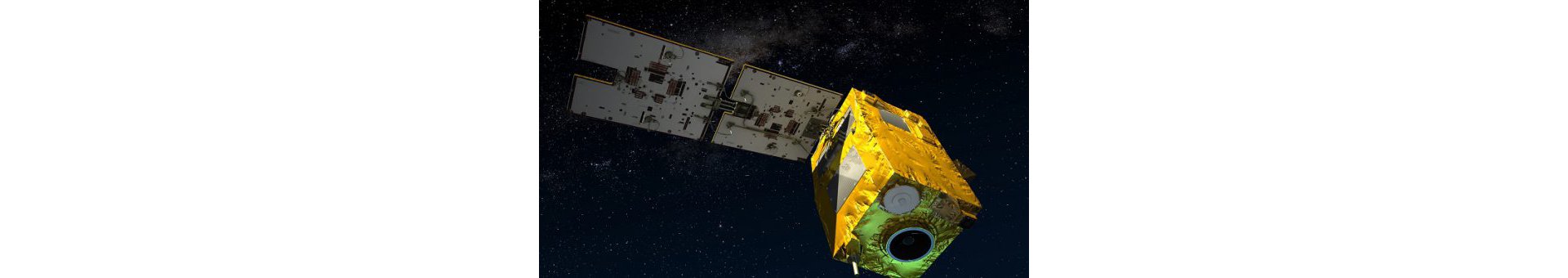 A computer rendering of the in-orbit configuration for the SSOT (Sistema Satelital de Observación de la Tierra) Earth observation satellite, built by Airbus for Chile.  