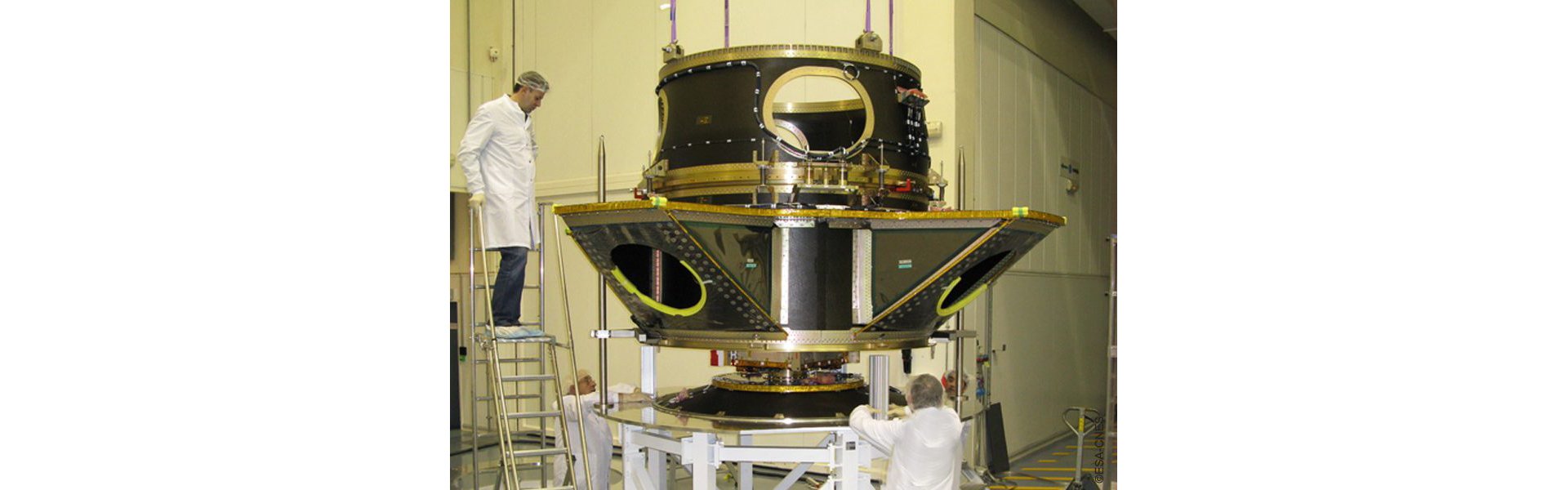 Integration of the multi-payload carrying structure for the launch that orbited Chile’s first high-resolution operational Earth observation satellite – the Airbus-produced SSOT – among other spacecraft 