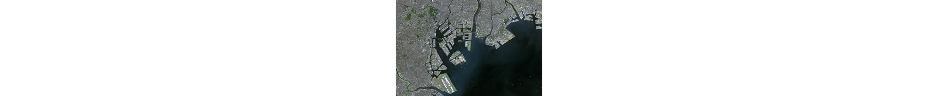 Satellite image of a port area provided by an Airbus-produced Earth observation satellite.  