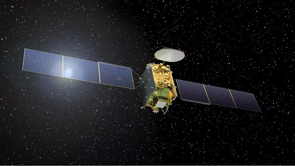 A representation of the Airbus-produced Eutelsat Quantum satellite.   