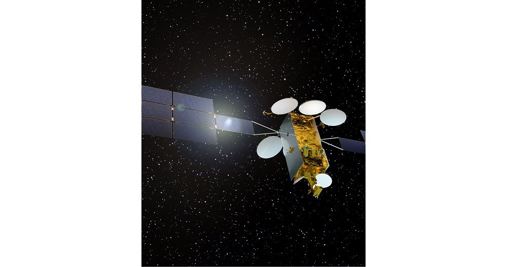 The Airbus-produced Eurostar Neo satellite platform is depicted in orbit.  