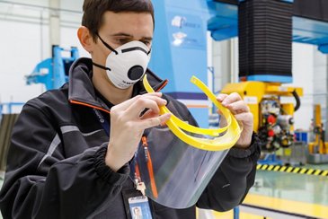 Visor frame production for protective face mask