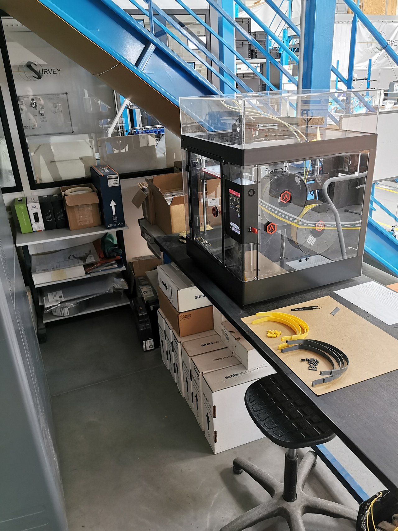 Survey copter is participating in the 3D production of protective medical equipment