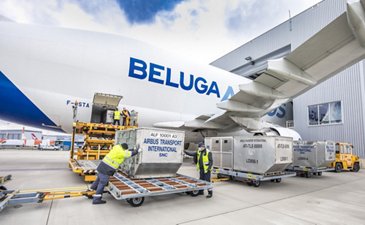 COVID-19 supply flight – Unloading in Germany 
