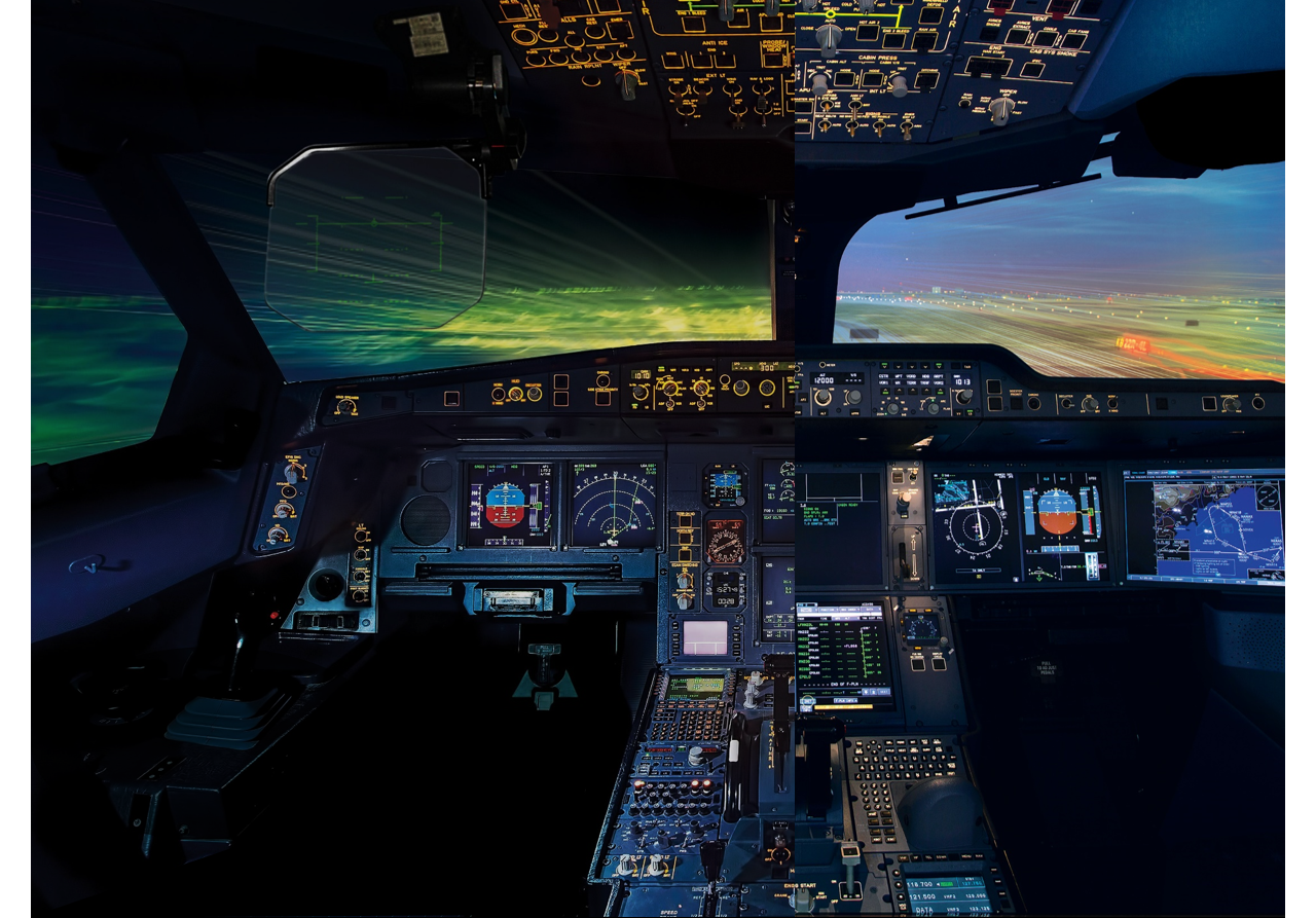 Cockpit A330neo a sinistra e A350 a destra Credits: Airbus