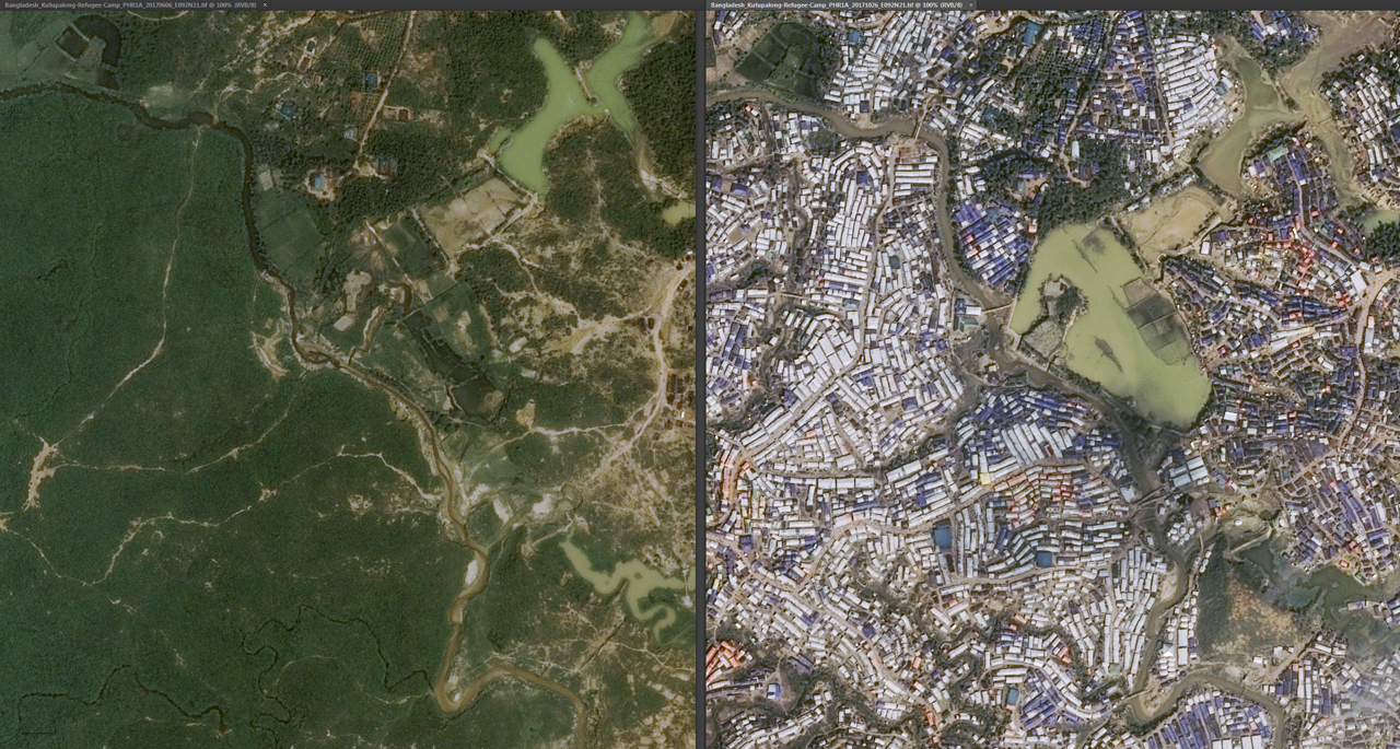 Satellite imagery supplied by an Airbus-produced spacecraft.