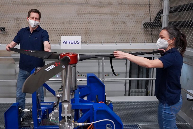 Airbus engineers test the electric motor at the E-Aircraft Systems House