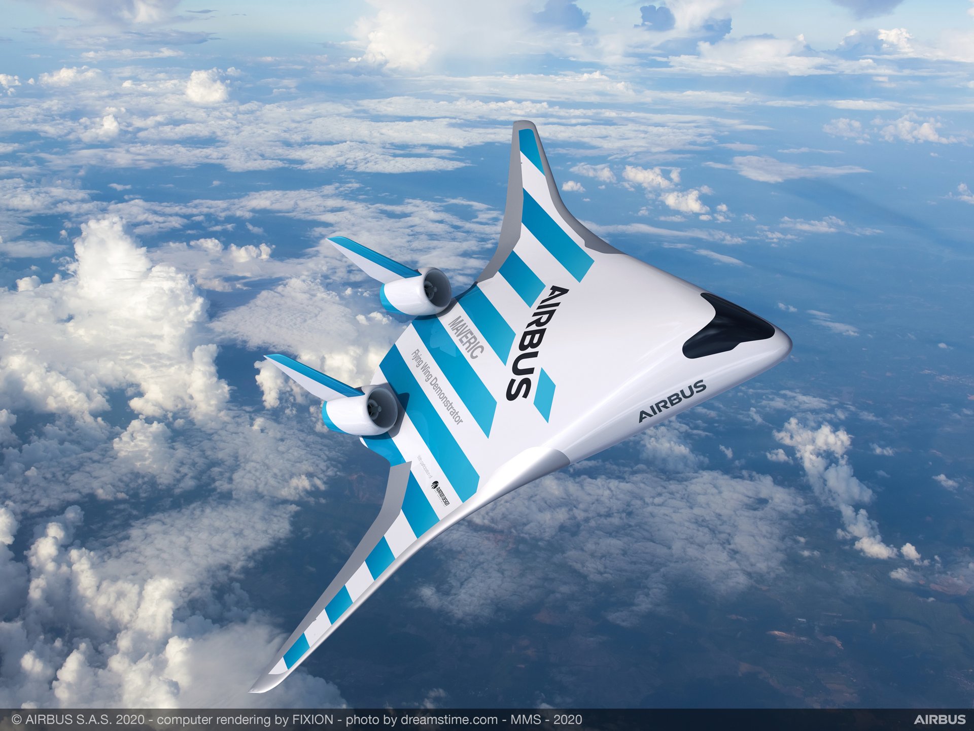 这是空客公司MAVERIC飞机演示的一个乐动体育app靠谱吗代表，它采用了“混合翼体”设计，以实现最大效率。