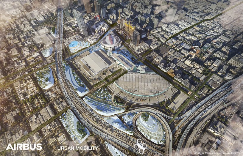 Airbus Urban Mobility infrastructure concept: Los Angeles city centre