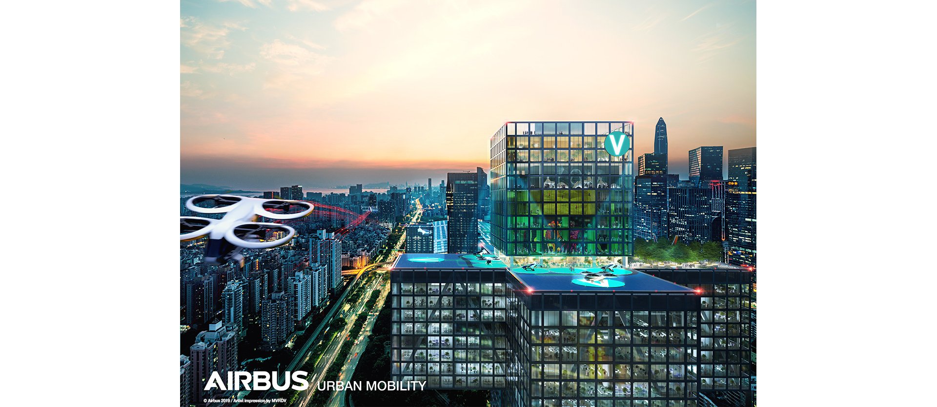 Our rooftop VertiPad concept in Shenzhen contributes to the functional ecosystem of large-scale real estate projects. This concept is for illustrative purposes only and not representative of an actual project with the city.
