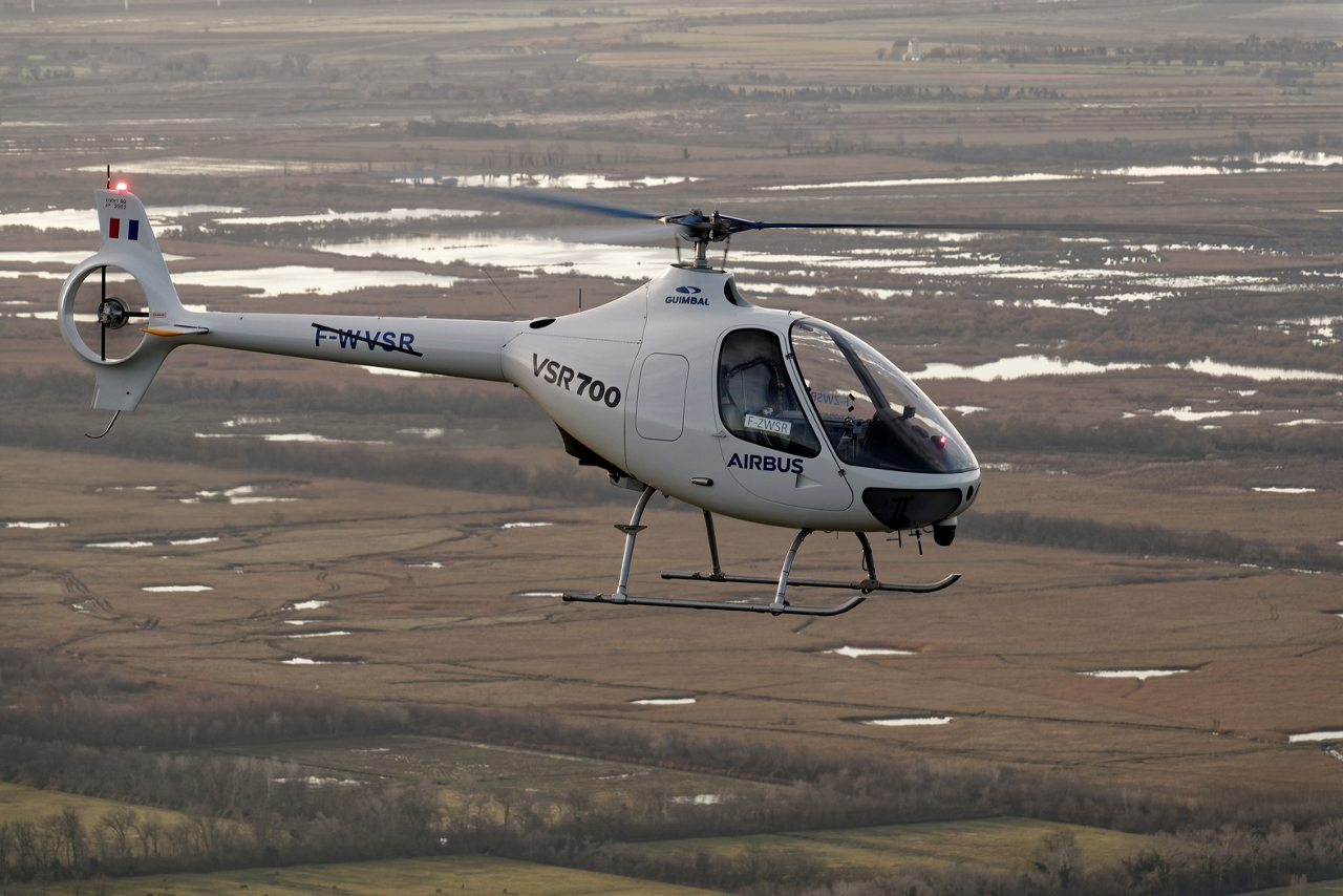 Airbus Helicopters’ VSR700 Optionally Piloted Vehicle (OPV) demonstrator is shown during a flight trial.  