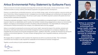 Airbus Environmental Policy Statement by Guillaume Faury
