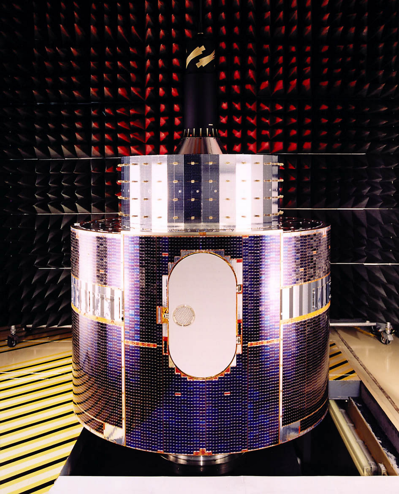 A detailed view of Europe’s first weather satellite, Meteosat.