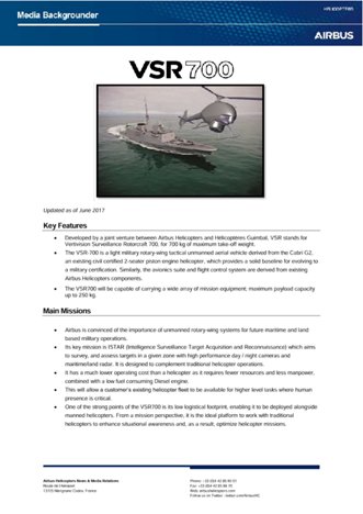 [Recipient]VSR Media Backgrounder