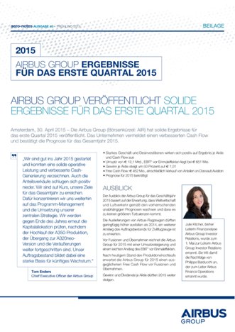 Aero-notes 40 (Q1 2015 Ergebnis)