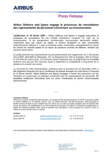 Airbus Defence And Space Enters Consultation Process With Employee