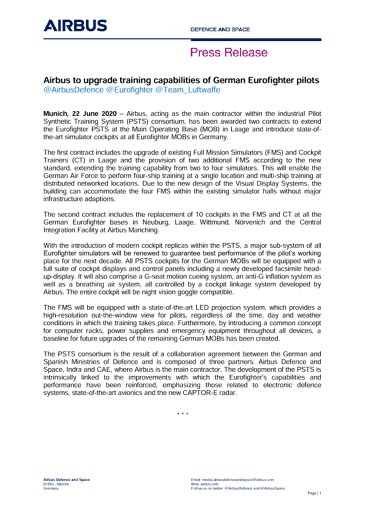 Airbus to upgrade training capabilities of German Eurofighter pilots