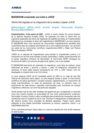 MAGBOOM conectado con éxito a JUICE
