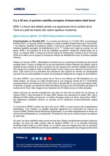 Il y a 30 ans, le premier satellite européen d'observation était lancé