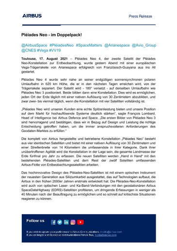 Pléiades Neo - im Doppelpack!