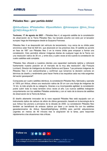 Pléiades Neo - ¡por partida doble!