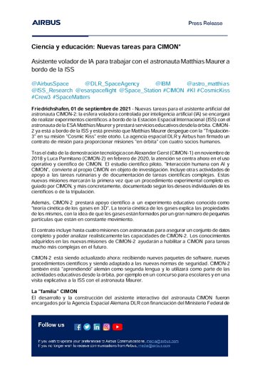 Ciencia y educación: Nuevas tareas para CIMON*