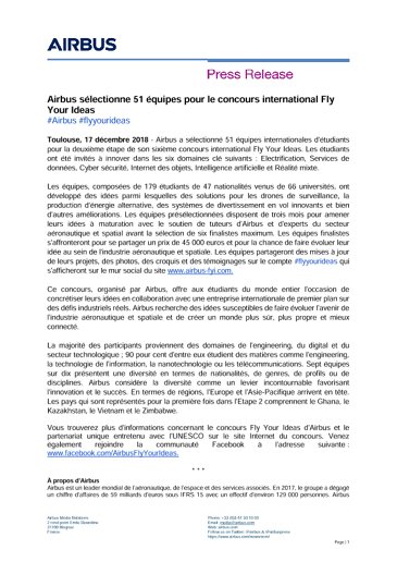 Airbus shortlists 51 teams for Fly Your Ideas global competition