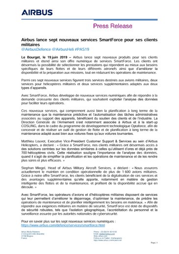 Airbus lance sept nouveaux services SmartForce pour ses clients militaires