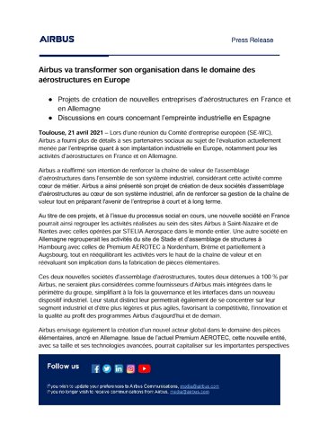 airbus to transform its european set up in aerostructures commercial aircraft airbus