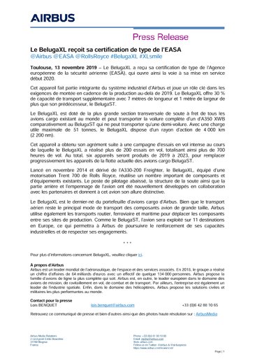 BelugaXL receives EASA Type Certification 