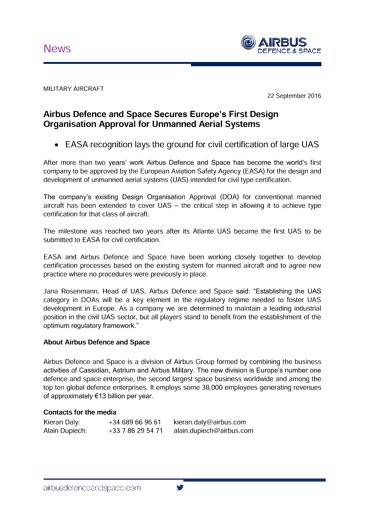 Airbus Defence And Space Secures Europe S First Design Organisation Approval For Unmanned Aerial Systems Defence Airbus