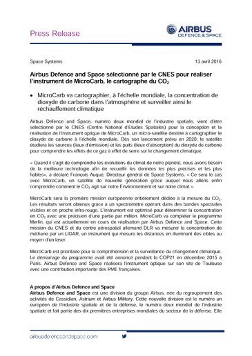 Cnes Selects Airbus Defence And Space To Build Instrument For