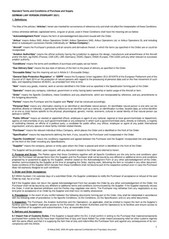 Purchase Order Terms and Conditions - Airbus Commercial - German Law