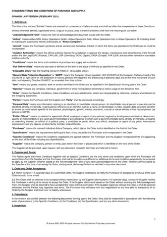 Purchase Order Terms and Conditions - Airbus Commercial - Spanish Law